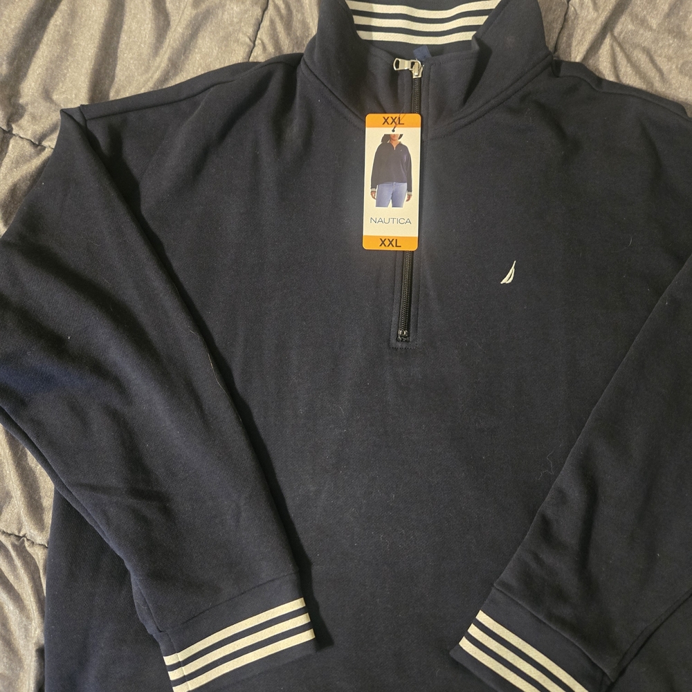 Nautica Men's Dark Blue Zip-Up Sweater